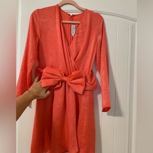 Coral RESA Iris Bow Dress